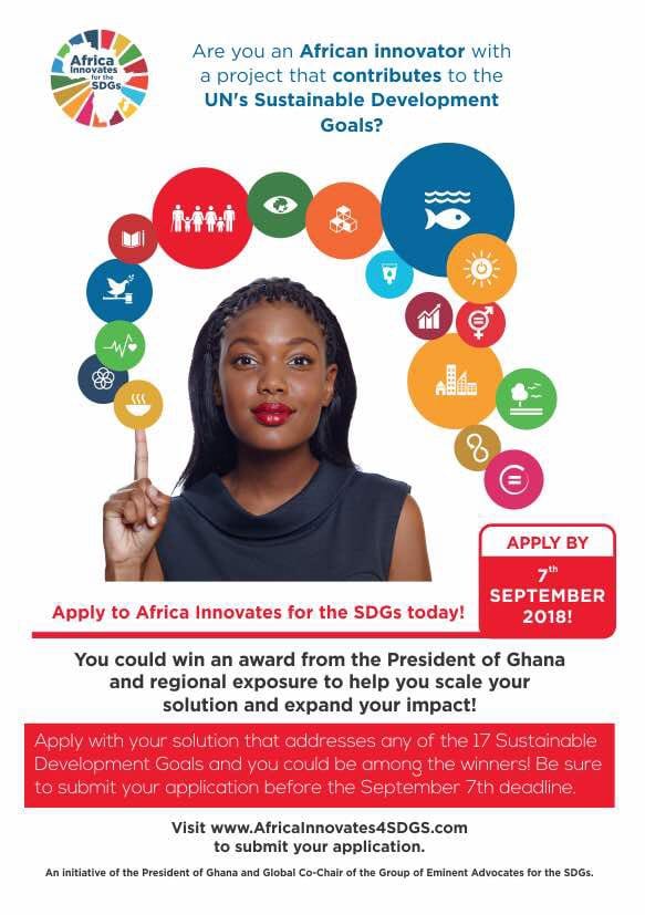 Africa Innovates for the SDGs 2018 Award for African Social Innovators ($USD 5,000 grant)