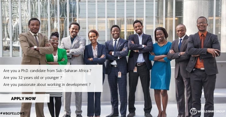World Bank Group Africa Fellowship Program 2019 for PhD Trainees & & Graduates