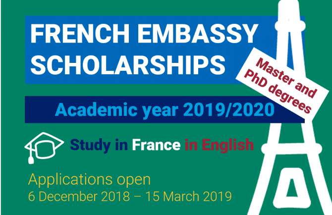 Embassy of France in South Africa Master Scholarship Program 2019-2020