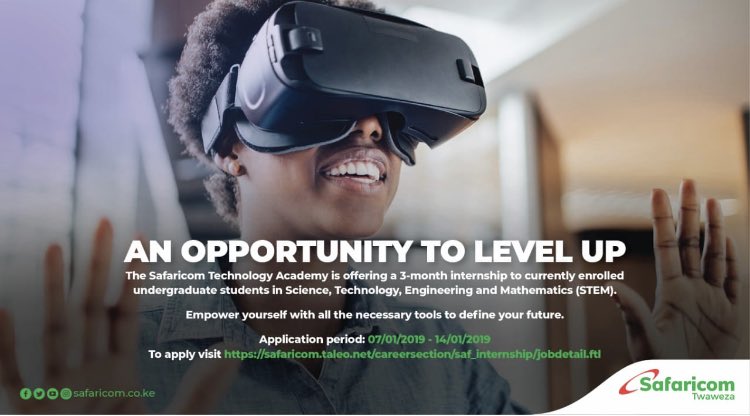 Safaricom– Innovation Academy Internship 2019 for young Kenyan Trainees