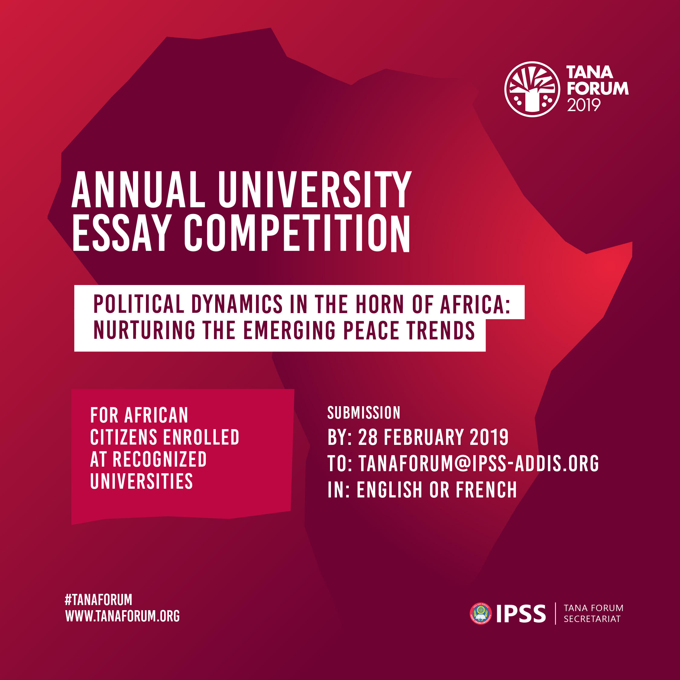 Tana Online Forum Yearly University Essay Competitors 2019 for young Africans (All costs paid to take part in the 2019 Tana Online Forum in Ethiopia)