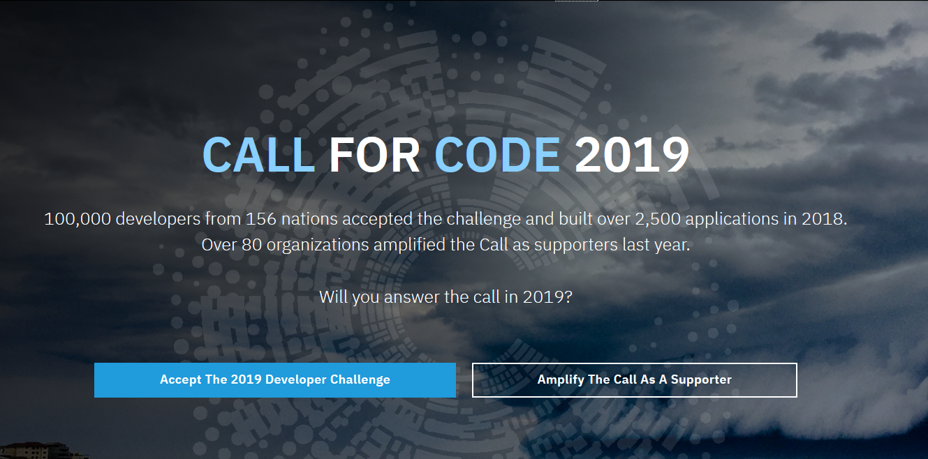 2019 IBM Require Code Global Obstacle to Utilize Cloud, AI for Natural Catastrophe Relief ($200,000+ USD prize money)