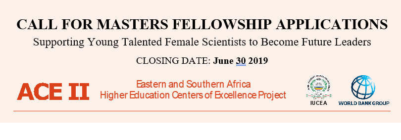 The Inter-University Council for East Africa (IUCEA)/ World Bank Masters Scholarships 2019/2020 for Female African Trainees (Completely Moneyed)