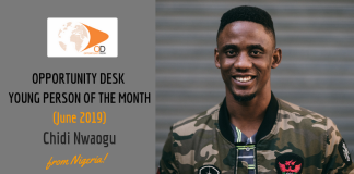 Chidi Nwaogu from Nigeria is OD Young Adult of the Month for June 2019!
