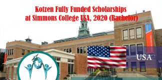 Kotzen Completely Moneyed Scholarships at Simmons College U.S.A., 2020