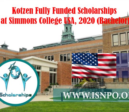 Kotzen Completely Moneyed Scholarships at Simmons College U.S.A., 2020