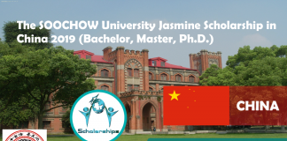 The SOOCHOW University Jasmine Scholarship in China 2019
