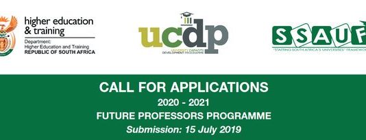 Require Applications: Federal Government of South Africa Future Professors Program 2020/2021