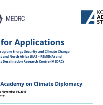 MENA Academy on Environment Diplomacy 2019 (Fully-funded to Berlin, Germany)