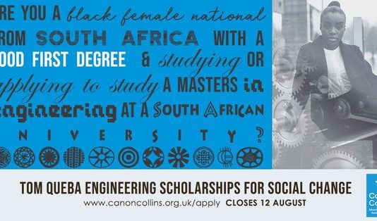 Canon Collins Tom Queba Engineering Scholarships for Social Modification 2019/2020 for Female South Africans
