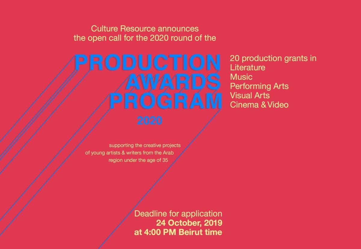 Culture Resource Production Awards 2020 for Artists and Writers from the Arab area