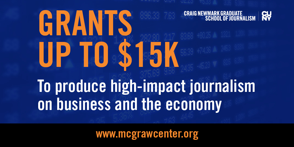McGraw Fellowship for Enterprise Journalism 2020 ($USD $15,000 grant)