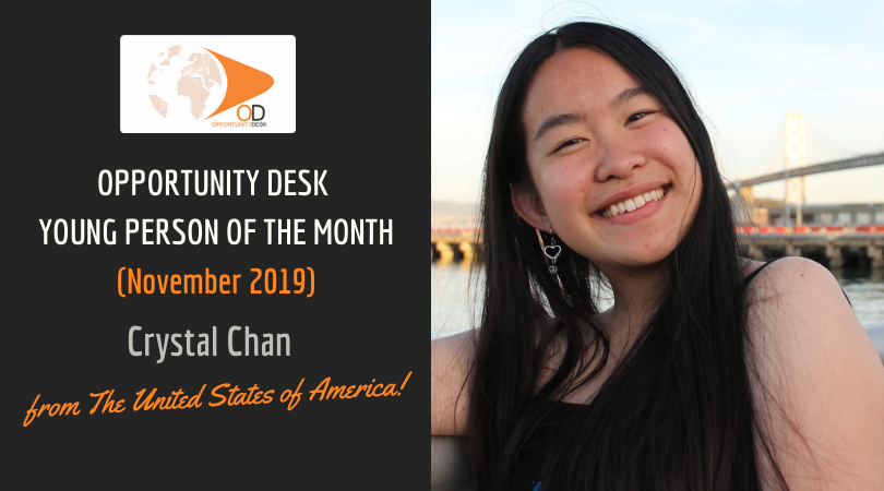 Crystal Chan from the United States is OD Young Adult of the Month for November 2019!