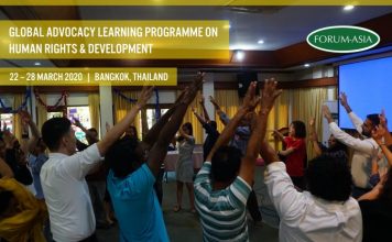 Forum Asia Global Advocacy Learning Programme on Human Rights and Development 2020 (Fully-funded)