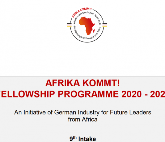 The AFRIKA KOMMT! fellowship programme 2020/2022 for Future Leaders from Sub-Saharan Africa (Fully Funded to Germany)