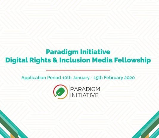 Paradigm Initiative Digital Rights and Inclusion Media Fellowship 2020 for early-career African Journalists (Fully Funded)