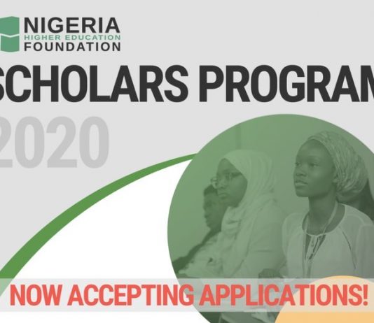 Nigeria Higher Education Foundation (NHEF) Scholars Program 2020 for young Nigerians