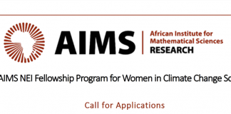 AIMS NEI Fellowship Program 2020 for Women in Climate Change Science