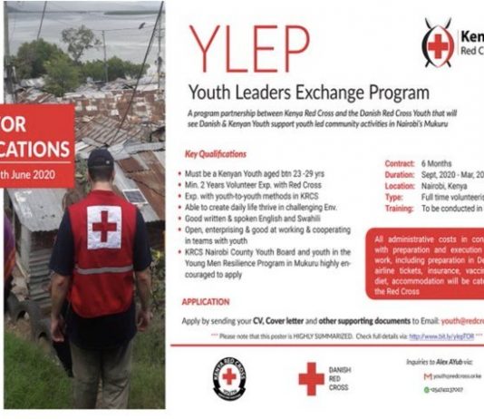 Kenya Red Cross Youth Leaders Exchange Programme 2020 for young Kenyans (Fully Funded)