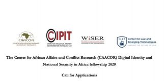 The Center for African Affairs and Conflict Research (CAACOR) Digital Identity and National Security in Africa Fellowship 2020