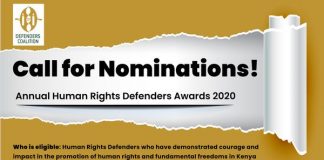 Call for Nominations: The Human rights Defenders Award 2020
