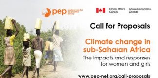 Partnership for Economic Policy (PEP) call for project proposals on “Climate change in Sub-Saharan Africa (US $58,000 in Funding)
