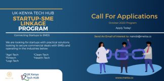 Call for Applications: UK-Kenya Tech Hub Startup-SME Linkage Program 2020