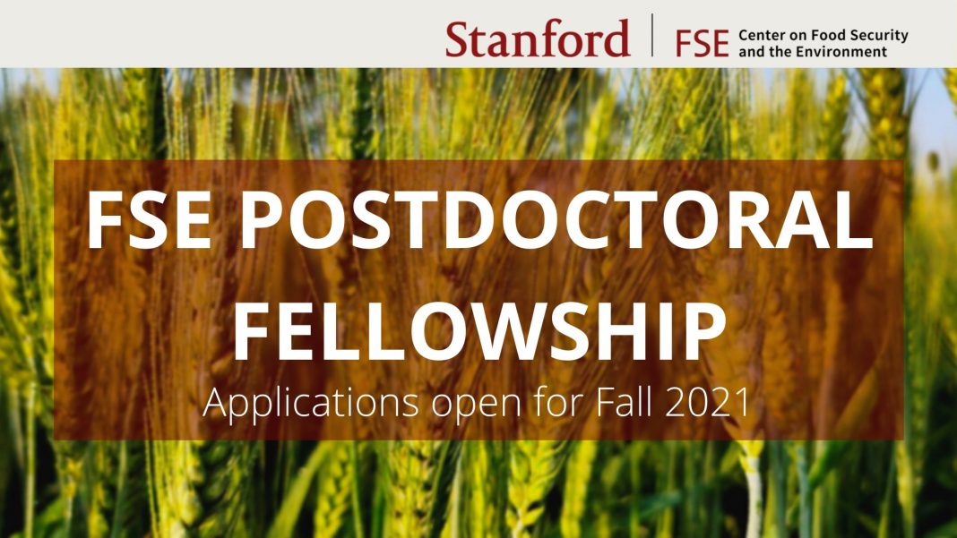 Stanford Center on Food Security and the Environment (FSE) Postdoctoral Fellowship 2021 (Paid position)