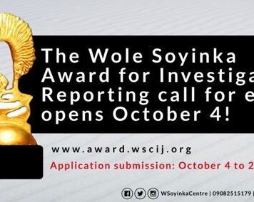 2020 Wole Soyinka Award for Investigative Reporting for Nigerian Journalists