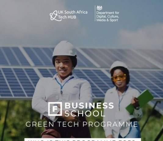 UK-South Africa Tech Hub/Future Females Business School Greentech Programme 2021 for female South African entrepreneurs.