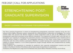 Call for Applications: Short Learning Programme Strengthening Postgraduate Supervision