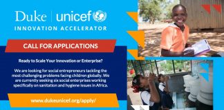 Duke-UNICEF Innovation Accelerator 2021 for Social Enterprises in Africa ($25,000 grant)