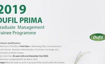 Dufil Prima Foods Graduate Trainee Scheme 2021 for young Nigerians.