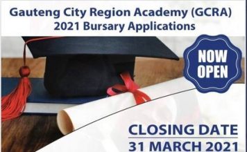 Gauteng City Region Academy (GCRA) 2021 Bursary Program for young South Africans.