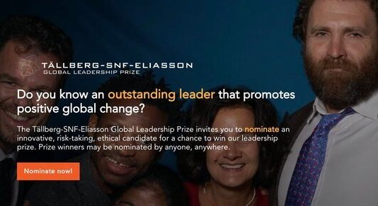 The Tällberg-SNF-Eliasson Global Leadership Prize 2021 for emerging Leaders.
