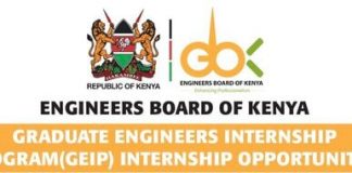 Engineers Board of Kenya (EBK) Graduate Engineers Internship Programme (GEIP) 2021 for young Kenyans.