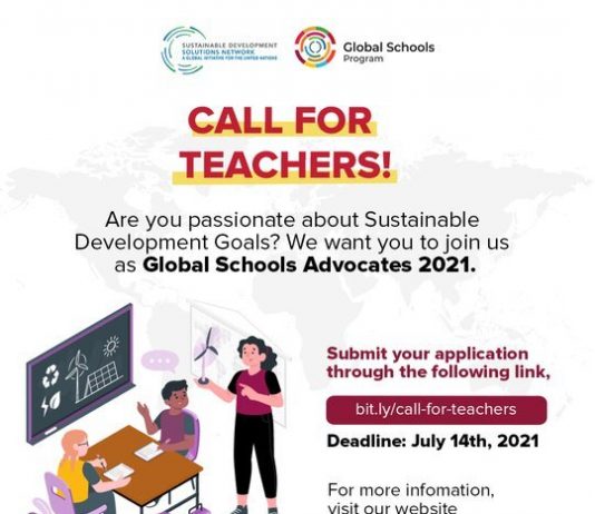 Global Schools Advocates Program 2021/2022 for teachers worldwide.