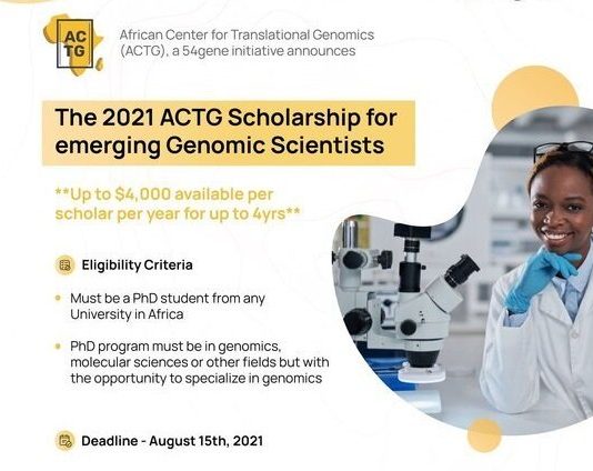ACTG PhD Scholarship 2021 for Emerging Genomic Scientists in Africa (Up to $4,000)