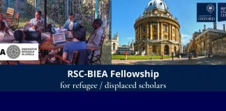 RSC-BIEA Fellowship 2021 for Refugee and Displaced Scholars (Stipend of $750)