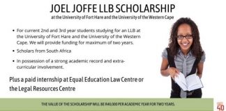 Canon Collins Trust 2022 Joel Joffe LLB scholarships at the University of Fort Hare and the University of the Western Cape – South Africa