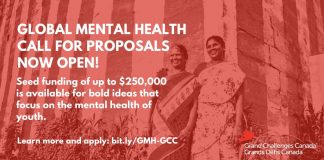 Grand Challenges Canada Global Mental Health Program 2021 (up to $250,000 CAD)