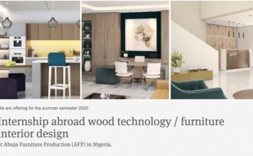 Julius Berger Nigeria 2021/2022 Internship abroad wood technology / furniture interior design (Fully Funded)