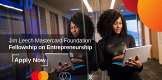2022 Jim Leech Mastercard Foundation Fellowship Programme on Entrepreneurship for young African students.