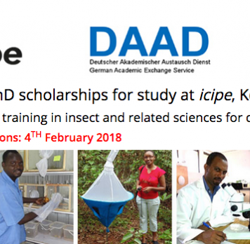 ARPPIS-DAAD PhD Scholarships 2022 for study at the International Centre of Insect Physiology and Ecology (icipe),Kenya (Fully Funded)