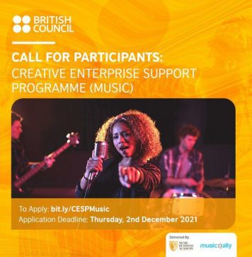 British Council Creative Enterprise Support Programme (CESP) 2021 for young Nigerian Music entrepreneurs.