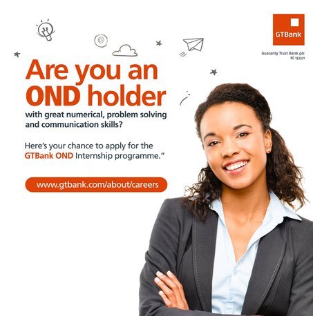 Guaranty Trust Holding Company (GTCO) Internship Programme (OND and Pre-NYSC) for young Nigerians