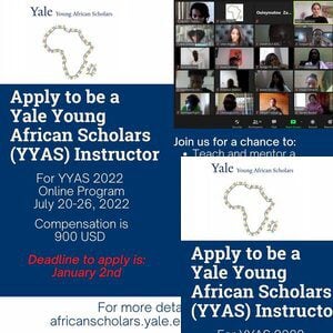 Apply to be a Yale Young African Scholars (YYAS) Program 2022 Instructor ($USD 900 compensation)