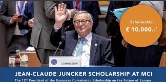 The MCI Entrepreneurial School Jean-Claude Juncker Scholarship 2022 – 10,000 Euros worth.