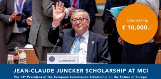 Jean-Claude Juncker Scholarship for Masters Study at MCI 2022 (up to 10,000 EUR)
