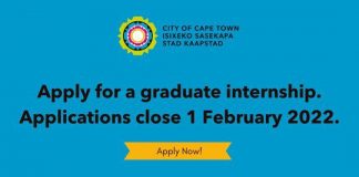 The City of Cape Town Graduate Internship Program 2022 for South African graduates.